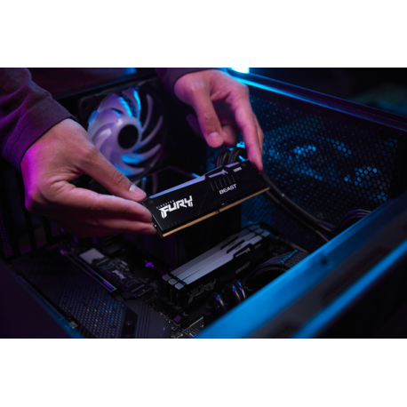 Kingston FURY Beast RGB - DDR5 - kit - 128 GB: 2 x 64 GB - DIMM 288-pin - 2800 MHz / PC5-44800 - CL40 - 1.25 V - unbuffered - on-die ECC - black - 13