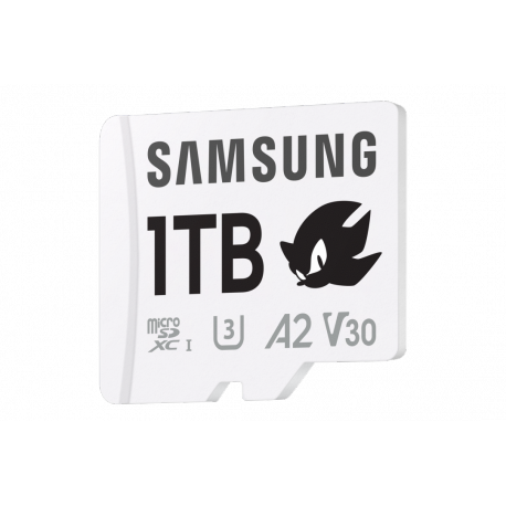 Samsung PRO Plus MB-MD1T0SA - Sonic the Hedgehog flash memory card (microSDXC to SD adapter included) - 1 TB - A2 / Video Class V30 / UHS-I U3 - microSDXC UHS-I - white - 1