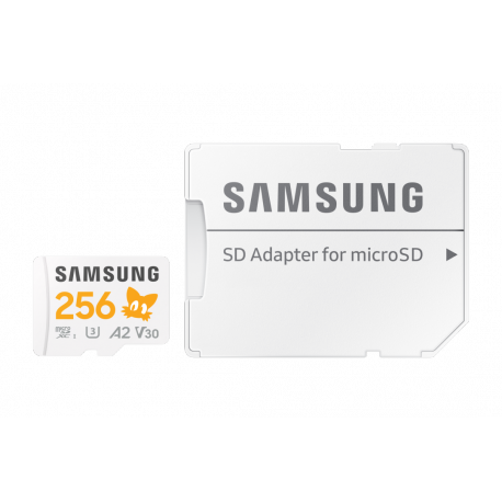 Samsung PRO Plus MB-MD256SA - Sonic the Hedgehog flash memory card (microSDXC to SD adapter included) - 256 GB - A2 / Video Class V30 / UHS-I U3 - microSDXC UHS-I - white - 5
