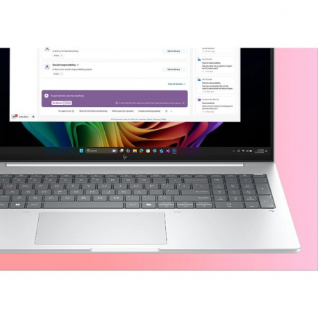 HP EliteBook 8 G1a Notebook Next Gen AI - Copilot+ PC - AMD Ryzen AI 5 - 340  /  up to 4.8 GHz - Win 11 Pro - Radeon 840M - 16 GB RAM - 512 GB SSD NVMe - 16" IPS 1920 x 1200 - Wi-Fi 7, Bluetooth - glacier silver aluminium - kbd: Pan Nordic - 2