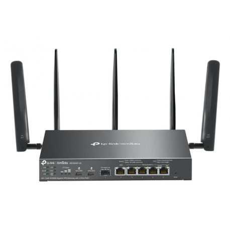 TP-Link Omada ER706WP-4G V1 - Wireless router - WWAN 4-port switch - 1GbE - WAN ports: 6 - Wi-Fi 6 - Dual Band - 4G, 3G - 0