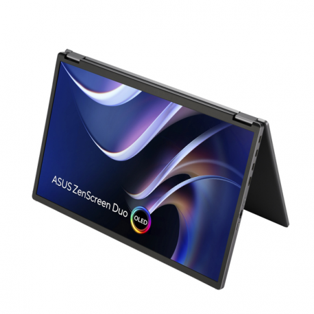 ASUS ZenScreen Duo OLED MQ149CD - Dual OLED monitor - 14" - portable - touchscreen - 1920 x 1200 Full HD (1080p) @ 60 Hz - 500 cd/m² - 100000:1 - DisplayHDR 400 True Black - 1 ms - Mini HDMI, 2xUSB-C - grey - 11