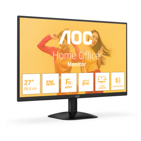 AOC 27B35HM - LED monitor - 27" - 1920 x 1080 Full HD (1080p) @ 120 Hz - VA - 300 cd / m² - 3000:1 - 1 ms - HDMI, VGA - black - 3