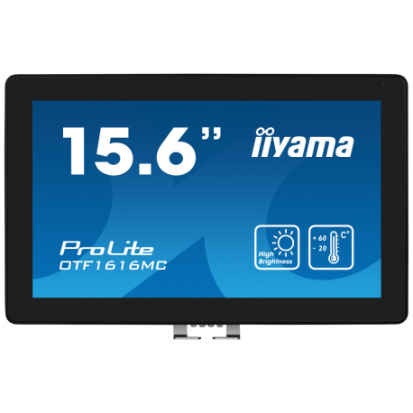 iiyama ProLite OTF1616MC-B1 - LED monitor - 15.6" - open frame - touchscreen - 1920 x 1080 Full HD (1080p) @ 60 Hz - VA - 1100 cd/m² - 800:1 - 25 ms - HDMI, VGA, DisplayPort - black - 0