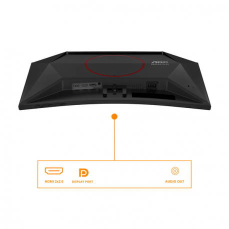 AOC Gaming C24G42E - LED monitor - gaming - curved - 24" (23.6" viewable) - 1920 x 1080 Full HD (1080p) @ 180 Hz - Fast VA - 250 cd / m² - 3000:1 - HDR10 - 0.5 ms - 2xHDMI, DisplayPort - speakers - black, red - 5