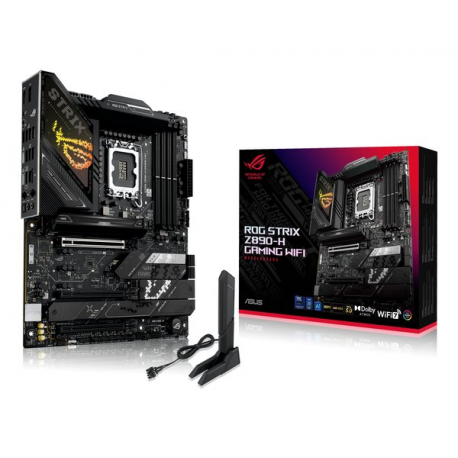 ASUS ROG STRIX Z890-H GAMING WIFI - Motherboard - ATX - LGA1851 Socket - Z890 Chipset - USB 3.2 Gen 1, USB 3.2 Gen 2, USB-C 3.2 Gen 2x2 - Wi-Fi 7, Bluetooth, 5 Gigabit Ethernet - onboard graphics (CPU required) - HD Audio (8-channel) - 0