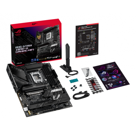 ASUS ROG STRIX Z890-H GAMING WIFI - Motherboard - ATX - LGA1851 Socket - Z890 Chipset - USB 3.2 Gen 1, USB 3.2 Gen 2, USB-C 3.2 Gen 2x2 - Wi-Fi 7, Bluetooth, 5 Gigabit Ethernet - onboard graphics (CPU required) - HD Audio (8-channel) - 11