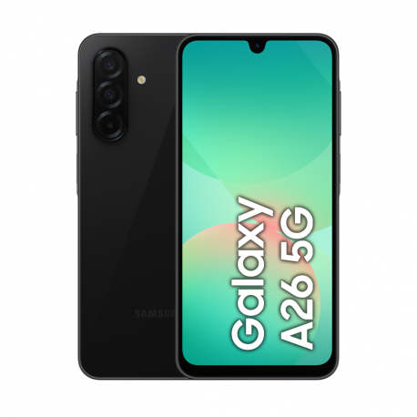 Samsung Galaxy A26 - 5G smartphone - dual-SIM - RAM 6 GB / Internal Memory 128 GB - microSD slot - OLED display - 6.7" - 2340 x 1080 pixels (120 Hz) - 3x rear cameras 50 MP, 8 MP, 2 MP - front camera 13 MP - black - 0