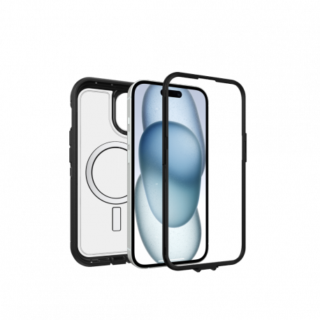 OtterBox Defender Series XT Clear - Back cover for mobile phone - with magnets - MagSafe compatibility - thermoplastic elastomer (TPE) - dark side - for Apple iPhone 13, 14, 15, 16e - 1