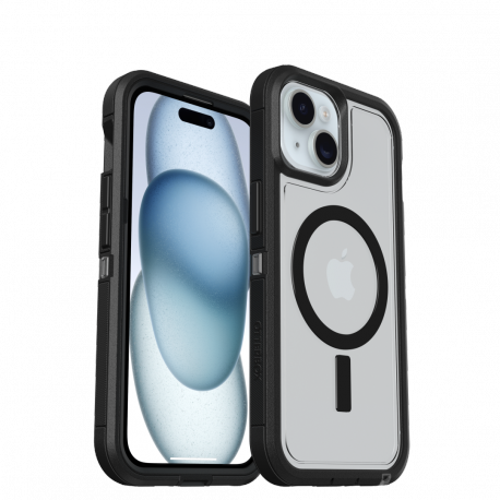 OtterBox Defender Series XT Clear - Back cover for mobile phone - with magnets - MagSafe compatibility - thermoplastic elastomer (TPE) - dark side - for Apple iPhone 13, 14, 15, 16e - 3