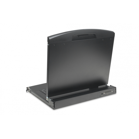 Digitus - KVM console with KVM switch - 8 ports - US - 19" - rack-mountable - 1920 x 1080 Full HD (1080p) @ 60 Hz - 1000:1 - RAL 9005, black - 1U - 6