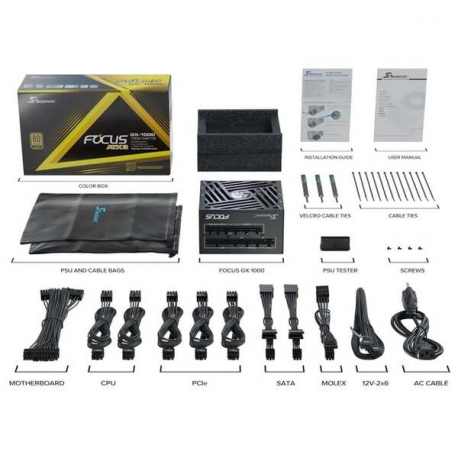 Seasonic FOCUS GX 1000 - Power supply (internal) - ATX12V 3.0 /  EPS12V - 80 PLUS Gold - AC 100-240 V - 1000 Watt - 1
