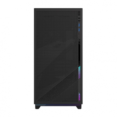 AORUS C400 GLASS - Mid tower - ATX - windowed side panel (tempered glass) - no power supply (ATX) - black - USB/Audio - 4