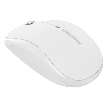 CHERRY MW 2200 - Mouse - ergonomic - right and left-handed - optical - 3 buttons - wireless - 2.4 GHz - USB wireless receiver - white - 1