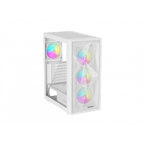 Genesis Diaxid 605 ARGB - Mid tower - ATX - windowed side panel (tempered glass) - no power supply (ATX) - white - USB/Audio - 4