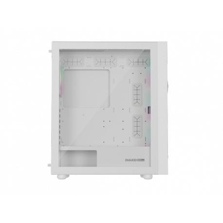 Genesis Diaxid 605 ARGB - Mid tower - ATX - windowed side panel (tempered glass) - no power supply (ATX) - white - USB/Audio - 13