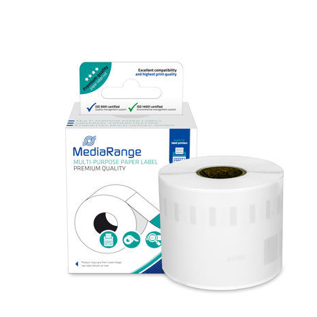 MediaRange - Paper - permanent adhesive - black on white - 101 x 54 mm 220 label(s) (1 roll(s) x 220 hanging box - labels (alternative for: DYMO 99014, DYMO S0722430) - for DYMO LabelWriter - 0