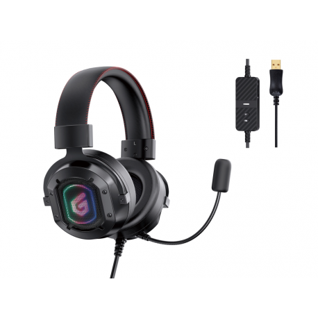 Conceptronic ATHAN02B - Headset - 7.1 channel - full size - wired - USB-A - black - 1