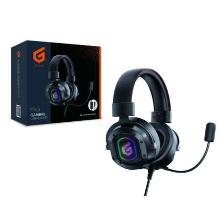 Conceptronic ATHAN02B - Headset - 7.1 channel - full size - wired - USB-A - black - 2