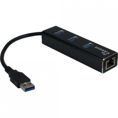 Argus IT-310 - Hub - 3 x SuperSpeed USB 3.0 + 1 x 10 / 100 / 1000 - desktop - 0