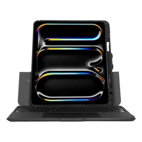 Targus Versavu - Keyboard and folio case - with trackpad - backlit - wireless - Bluetooth 5.0 - QWERTY - Nordic - black - 1