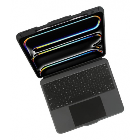 Targus Versavu - Keyboard and folio case - with trackpad - backlit - wireless - Bluetooth 5.0 - QWERTY - Nordic - black - 4