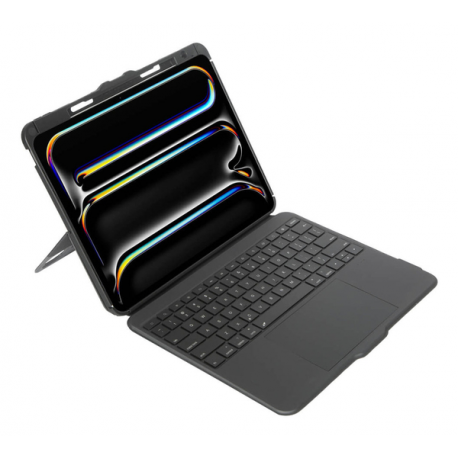 Targus Versavu - Keyboard and folio case - with trackpad - backlit - wireless - Bluetooth 5.0 - QWERTY - Nordic - black - 6