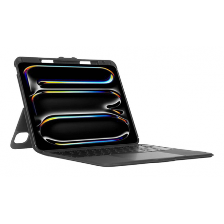 Targus Versavu - Keyboard and folio case - with trackpad - backlit - wireless - Bluetooth 5.0 - QWERTY - Nordic - black - 11