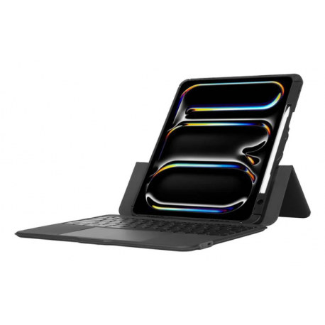 Targus Versavu - Keyboard and folio case - with trackpad - backlit - wireless - Bluetooth 5.0 - QWERTY - Nordic - black - 13