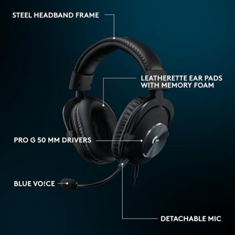 Logitech G Pro X SE - Headset - full size - wired - 3.5 mm jack, USB - 7
