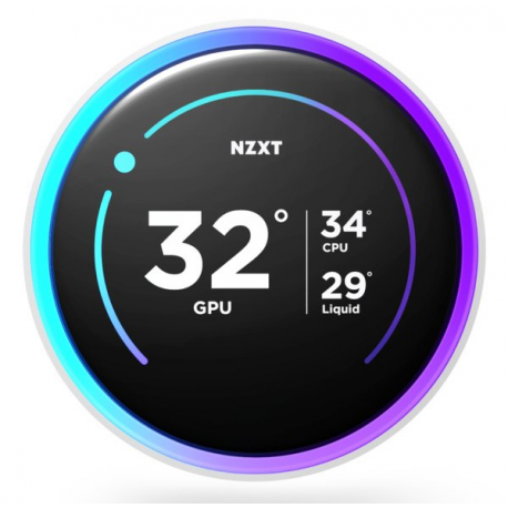 NZXT Kraken Elite 280 RGB - Processor liquid cooling system - with LCD display - (for: LGA1851, LGA1700, LGA1200, LGA115x Socket, AM5, AM4) - copper - 2 x 140 mm - matt white - 5