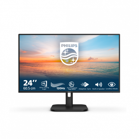 Philips 24E1N1200A - 1000 Series - LED monitor - 24" (23.8" viewable) - 1920 x 1080 Full HD (1080p) @ 100 Hz - IPS - 250 cd/m² - 1300:1 - 1 ms - HDMI, VGA, DisplayPort - speakers - black - 0