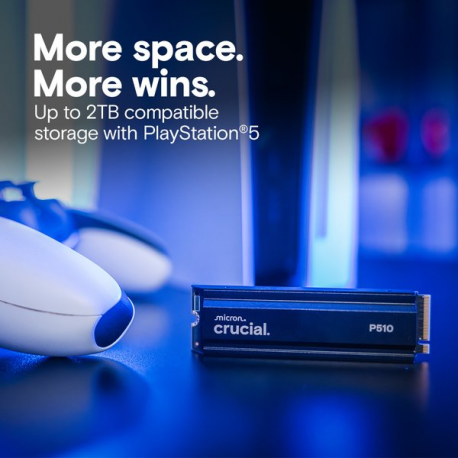 Crucial P510 - SSD - 1 TB - internal - M.2 2280 - PCI Express 5.0 x4 (NVMe) - integrated heatsink - 5