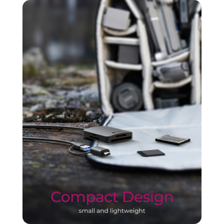 ICY BOX IB-CR302-CU3 - Card reader (SDHC, SDXC, SD, microSDHC, microSDXC, microSD, CF, MS, MS Duo, MS PRO, MS PRO Duo) - USB 3.2 Gen 1  /  USB-C - 2