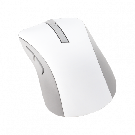 ASUS MD102 - Mouse - ergonomic - optical - 5 buttons - wireless - Bluetooth, 2.4 GHz - USB wireless receiver - white - 3