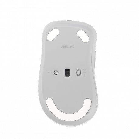 ASUS MD102 - Mouse - ergonomic - optical - 5 buttons - wireless - Bluetooth, 2.4 GHz - USB wireless receiver - white - 6