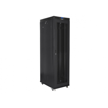 Lanberg - Rack cabinet - with 4 cooling fans, display - black, RAL 9004 - 47U - 19" - 3