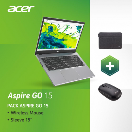Acer Aspire Go 15 AG15-42P - AMD Ryzen 5 - 5625U / up to 4.3 GHz - Win 11 Home - Radeon Graphics - 16 GB RAM - 512 GB SSD NVMe, QLC - 15.6" TN 1920 x 1080 (Full HD) - Gigabit Ethernet - Wi-Fi 6 - pure silver - kbd: Russian - 0