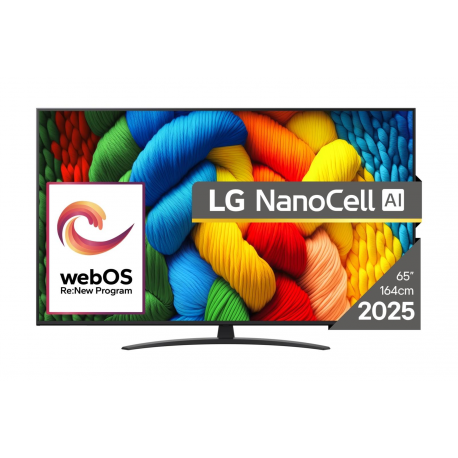 LG 65NANO81A3A - 65" Diagonal Class Nano81 Series LED-backlit LCD TV - Smart TV - webOS - 4K UHD (2160p) 3840 x 2160 - HDR - Direct LED, Nano Cell AI Display - 0