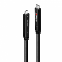 Lindy - USB cable - USB-C (M) to USB-C (M) - USB 3.2 Gen 2 / DisplayPort 1.4 /Thunderbolt 3 - 20 V - 3 A - 10 m - round, USB Power Delivery (60W), 4K60Hz (3840 x 2160) support - black