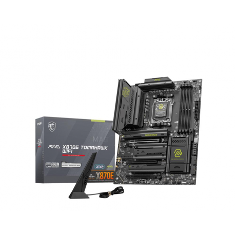 MSI MAG X870E TOMAHAWK WIFI - Motherboard - ATX - Socket AM5 - AMD X870E Chipset - USB4, USB 3.2 Gen 2, USB-C 3.2 Gen2, USB 3.2 Gen 1, USB-C 3.2 Gen 2x2 - 5 Gigabit Ethernet, Wi-Fi 7 - onboard graphics (CPU required) - HD Audio (8-channel) - 0