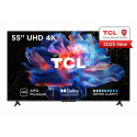 TCL 55V6C - 55" Diagonal Class (54.5" viewable) - V6C Series LED-backlit LCD TV - Smart TV - Google TV - 4K UHD (2160p) 3840 x 2160 - HDR - brushed metal