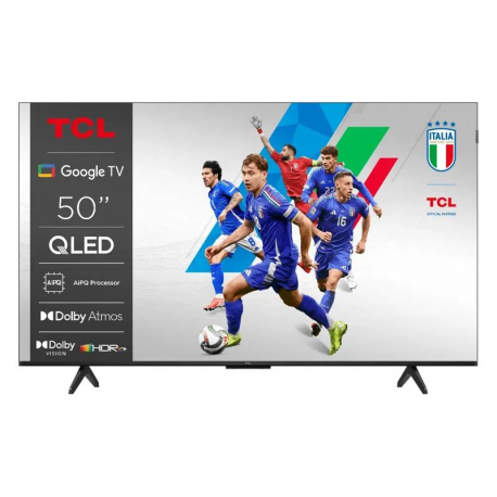TCL 50T69C - 50" Diagonal Class (49.5" viewable) LED-backlit LCD TV - QLED - Smart TV - Google TV - 4K UHD (2160p) 3840 x 2160 - HDR - Quantum Dot - brushed metal - 0