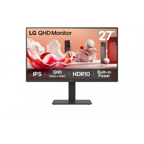 LG 27BA54QB-B - LCD monitor - 27" - 2560 x 1440 QHD @ 75 Hz - IPS - 350 cd / m² - 1000:1 - HDR10 - 5 ms - 2xHDMI, DisplayPort - speakers - 0