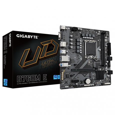 Gigabyte B760M E - 1.0 - motherboard - micro ATX - LGA1700 Socket - B760 Chipset - USB 3.2 Gen 1 - Gigabit LAN - onboard graphics (CPU required) - HD Audio (8-channel) - 0