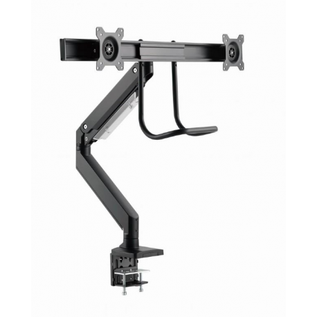 Gembird MA-DA2-04 - Mounting kit (desk mounting arm) - adjustable arm - for 2 flat panels - plastic, aluminium, steel - black - screen size: 17"-32" - desk-mountable - 0