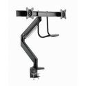 Gembird MA-DA2-04 - Mounting kit (desk mounting arm) - adjustable arm - for 2 flat panels - plastic, aluminium, steel - black - screen size: 17"-32" - desk-mountable