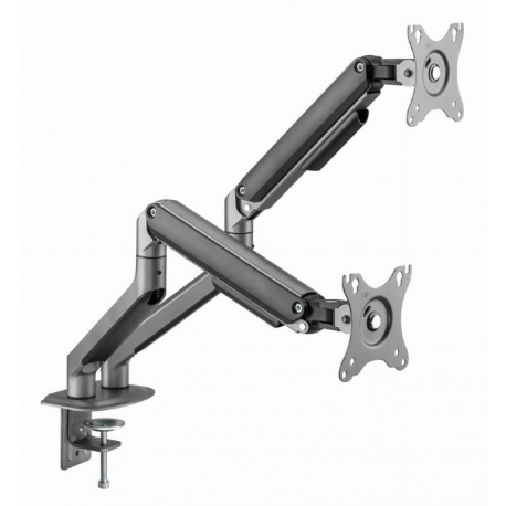 Gembird MA-DA2-05 - Mounting kit (desk mounting arm) - adjustable arm - for 2 flat panels - plastic, aluminium, steel - space grey - screen size: 17"-32" - desk-mountable - 0