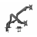 Gembird MA-DA2-02 - Mounting kit (desk mounting arm) - adjustable - for 2 flat panels - tilting, up to 8 kg - plastic, aluminium, steel - fine texture black - screen size: 17"-32"