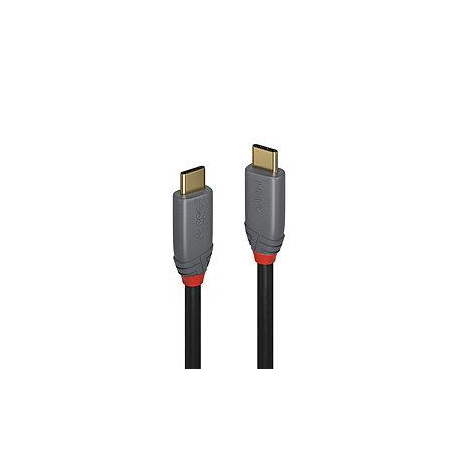 Lindy Anthra Line - USB cable - 24 pin USB-C (M) to 24 pin USB-C (M) - USB 3.1 - 1.5 m - round - black - 0